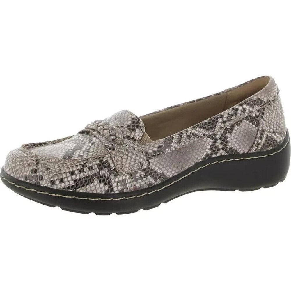 Clarks Collection NEW Slip-On Loafers Cora Viola Snake Python Comfort Size 6.5 W